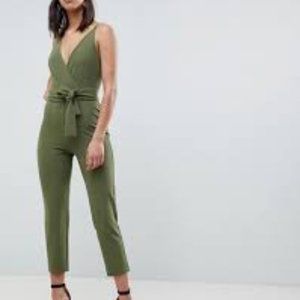 ASOS wrap front jumpsuit with self tie, Size 6